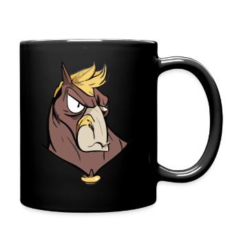 Pferdekopf - Tasse einfarbig - Schwarz - Rechts