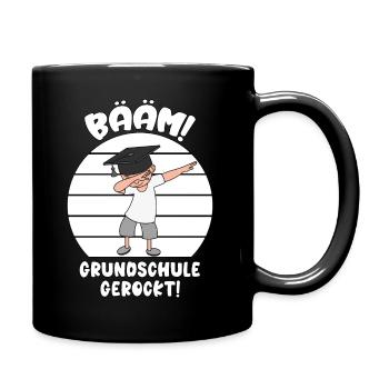 Abschluss 2026 Bääm Abschied Grundschule gerockt - Tasse einfarbig - Schwarz - Rechts