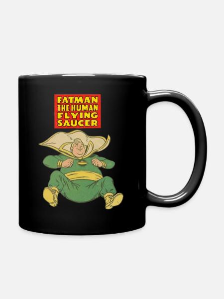 Fat Man The Human Flying Saucer Vintage Comic Hero - Tasse einfarbig - Schwarz