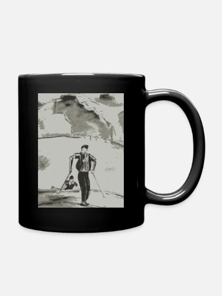 Skitour - Tasse einfarbig - Schwarz