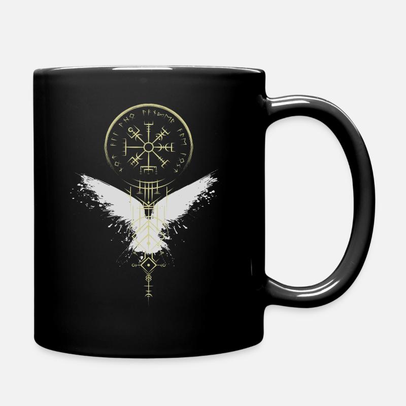 Wikinger - Vegvísir - Rabe - Kompass - Runen - Tasse einfarbig - Schwarz