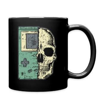 game boy skull - Tasse einfarbig - Schwarz - Rechts