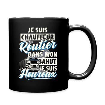 Cadeau routier humour camion chauffeur poids lourd - Mug uni - noir - Droite