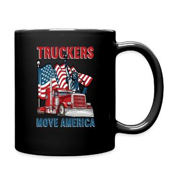 Restez sur Truckin Trucker - Mug uni - noir - Droite