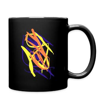 Farbenfroher Farbklecks für Farbenfrohe Freunde - Tasse einfarbig - Schwarz - Rechts