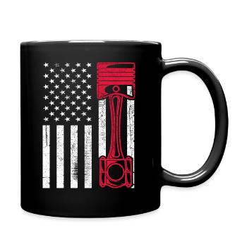 American Flag Muscle Car - Tasse einfarbig - Schwarz - Rechts