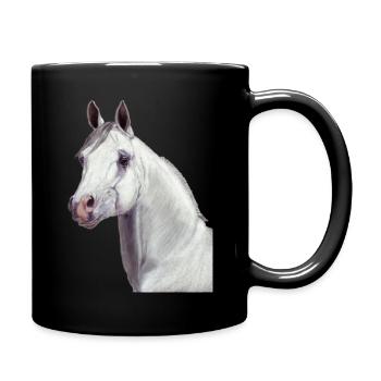 Arabisches Pferd - Tasse einfarbig - Schwarz - Rechts