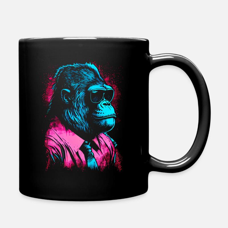80er Jahre Neon Business Gorilla Artwork - Tasse einfarbig - Schwarz