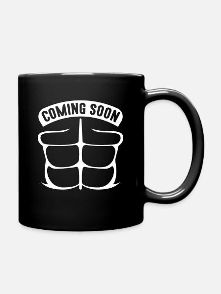 Sixpack coming soon weis - Tasse einfarbig - Schwarz