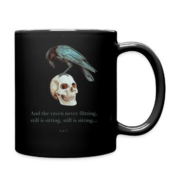 Motif corbeau - Mug uni - noir - Droite