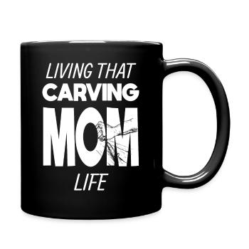 Vivre cette sculpture maman vie sculpteur sur bois - Mug uni - noir - Droite