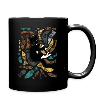 A fishing cat - Full Colour Mug - black - Right