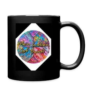 Mein Leben ist bunt! - Tasse einfarbig - Schwarz - Rechts