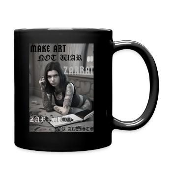 - Make Art Not War - - Tasse einfarbig - Schwarz - Rechts