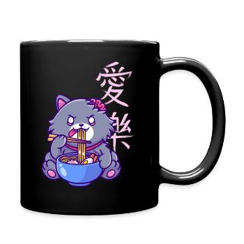 China Japan Cat Noodles Ramen Pasta Spaghetti - Full Colour Mug - black - Right