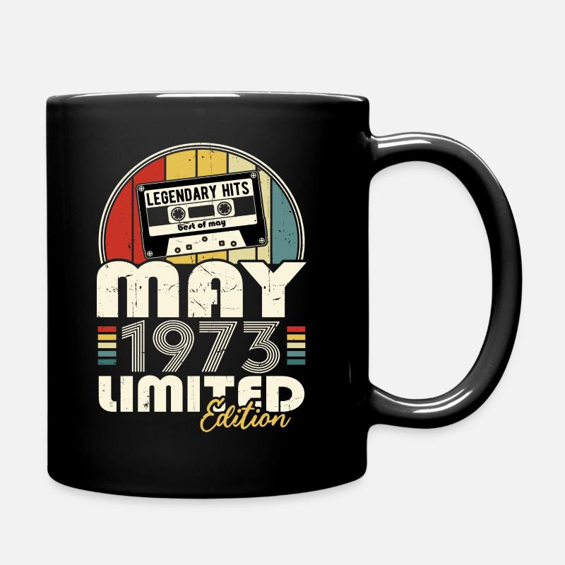Jahrgang 1973 Mai Retro Geburtstagsgeschenk - Tasse einfarbig - Schwarz