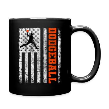 Amerikanische Flagge Völkerball Spieler Trainer Mannschaftssportarten - Tasse einfarbig - Schwarz - Rechts
