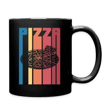 pizza retro colourful Design for a pizza retro - Full Colour Mug - black - Right