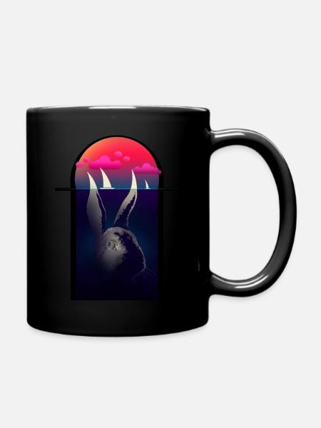 KANINCHEN UND SEGELBOOTE - Tasse einfarbig - Schwarz