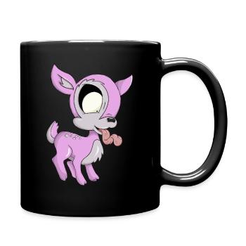 Reh - Tasse einfarbig - Schwarz - Rechts