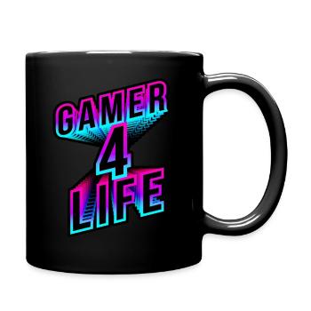 Gamer 4 Life neon 3d - Tasse einfarbig - Schwarz - Rechts