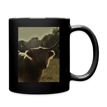 Highland Cattle cow - Tasse einfarbig - Schwarz - Rechts