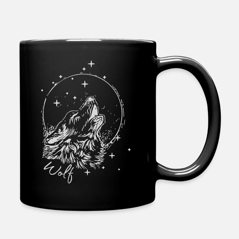 Wolf Mond - Tasse einfarbig - Schwarz