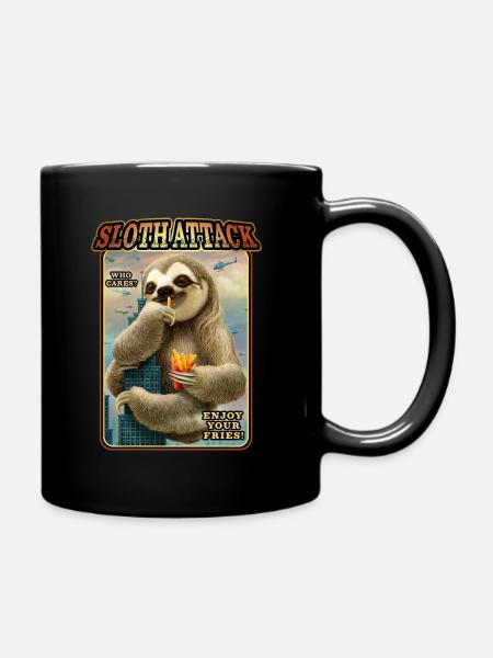SLOTH ATTACK CHAPTER 1 - Full Colour Mug - black