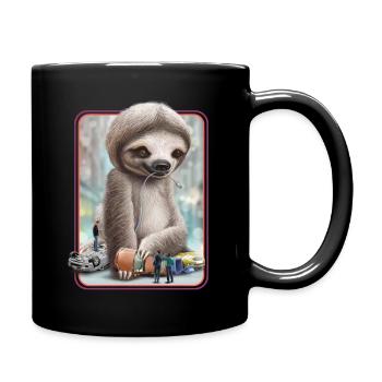 Faultier-ANGRIFF - Tasse einfarbig - Schwarz - Rechts
