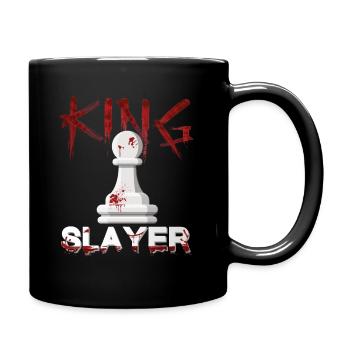 Schach Design Schachspieler Motiv - Tasse einfarbig - Schwarz - Rechts