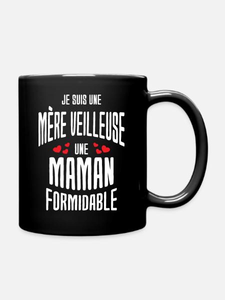 Je suis une mère veilleuse une maman formidable - Mug uni - noir