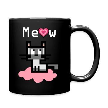 Holy Burma Cat on a pink cloud - Full Colour Mug - black - Right