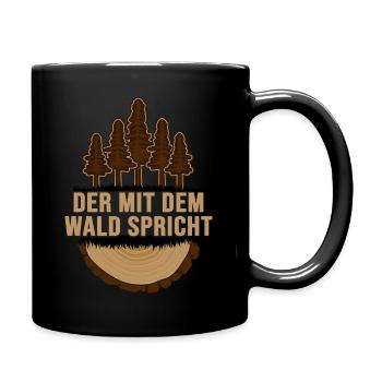 Wald shinrin yoku Holz Waldmeditation Waldläufer - Tasse einfarbig - Schwarz - Rechts