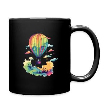 Montgolfière multicolore - Mug uni - noir - Droite