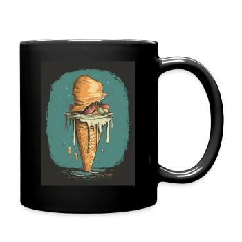 ice cream made out of old paper and sticky tape - Full Colour Mug - black - Right