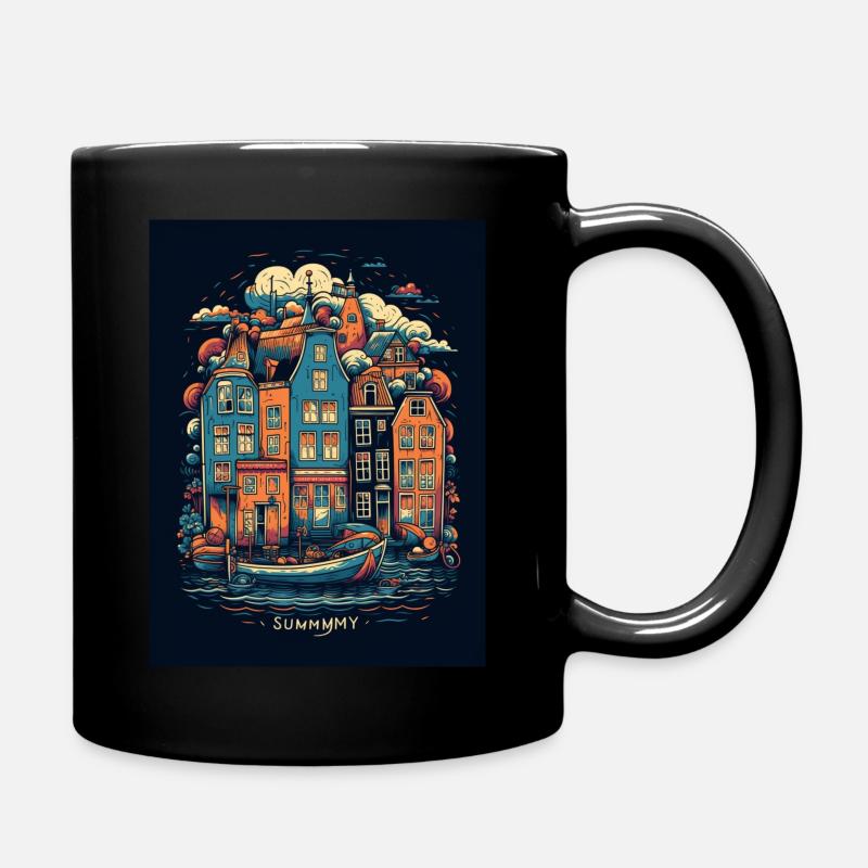 matschige Amsterdamer Farbe Concept T-Shirt-Design - Tasse einfarbig - Schwarz