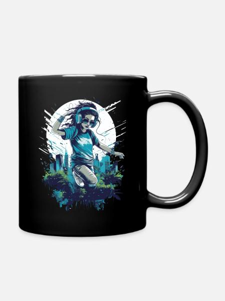 Genießen Sie die Kraft der Musik - Tasse einfarbig - Schwarz