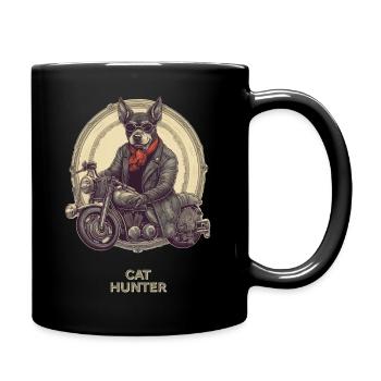 Chats, Chiens, Moto, Chasse - Mug uni - noir - Droite