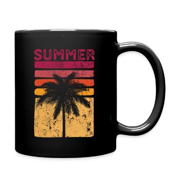 Sommer Retro Sonnenuntergang Surfer - Tasse einfarbig - Schwarz - Rechts