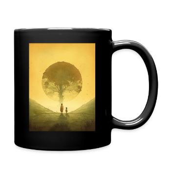 Beobachte, wie die Sonne im Vintage-Stil aufgeht - Tasse einfarbig - Schwarz - Rechts