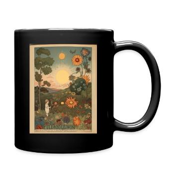 Illustration vintage de la nature et des gens - Mug uni - noir - Droite
