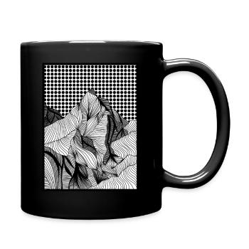 Geometric Mountains - Tasse einfarbig - Schwarz - Rechts