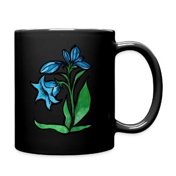 Fleur bleue - Mug uni - noir - Droite
