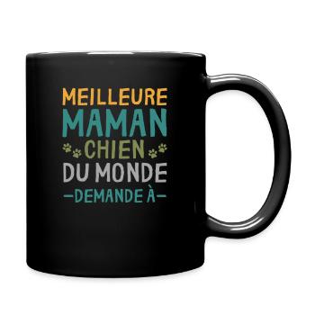 Meilleure Maman Chien Du Monde cadeau Personnalisé - Mug uni - noir - Droite
