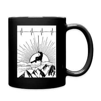 EKG Design Bekleidung für jung und Alt! - Tasse einfarbig - Schwarz - Rechts
