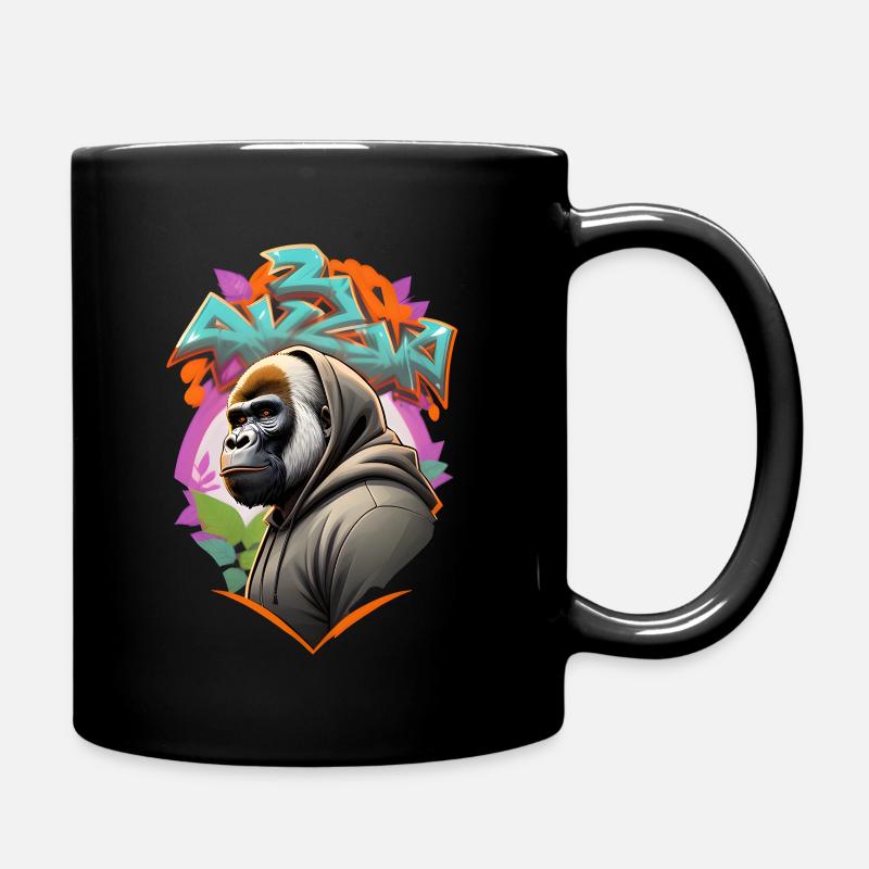 Gorilla Gangster, Graffiti - Tasse einfarbig - Schwarz
