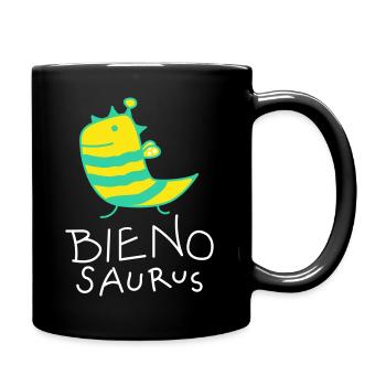 Lustige Dino Biene (b) - Tasse einfarbig - Schwarz - Rechts