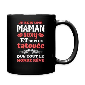 Maman sexy et maman tatouée 1 - Mug uni - noir - Droite