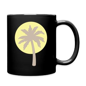 Palme mit Sonne - Tasse einfarbig - Schwarz - Rechts