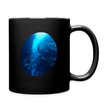 Freediving in canyon - Tasse einfarbig - Schwarz - Rechts
